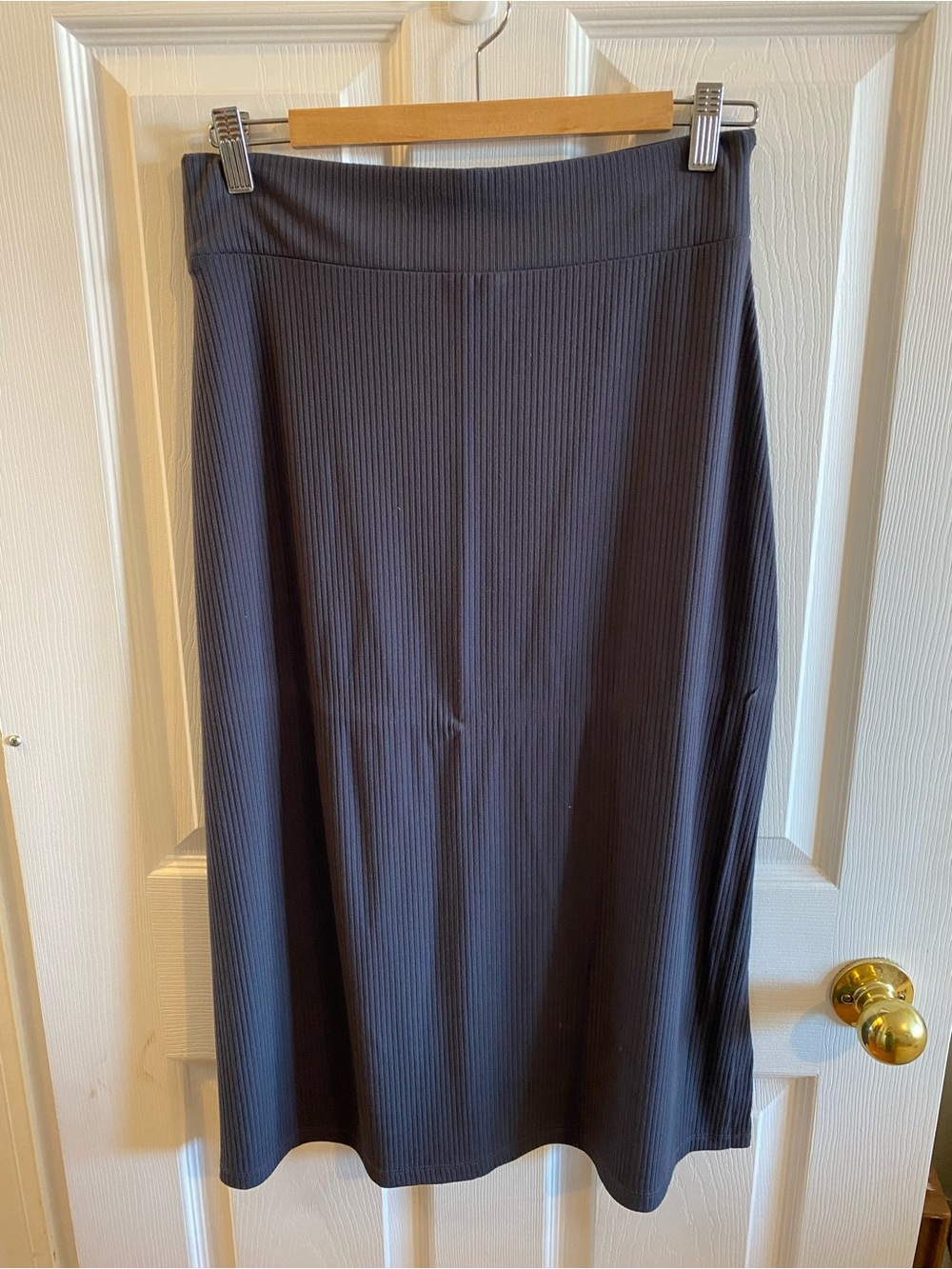 Encircled Dark Grey Dressy Rib Knit Skirt